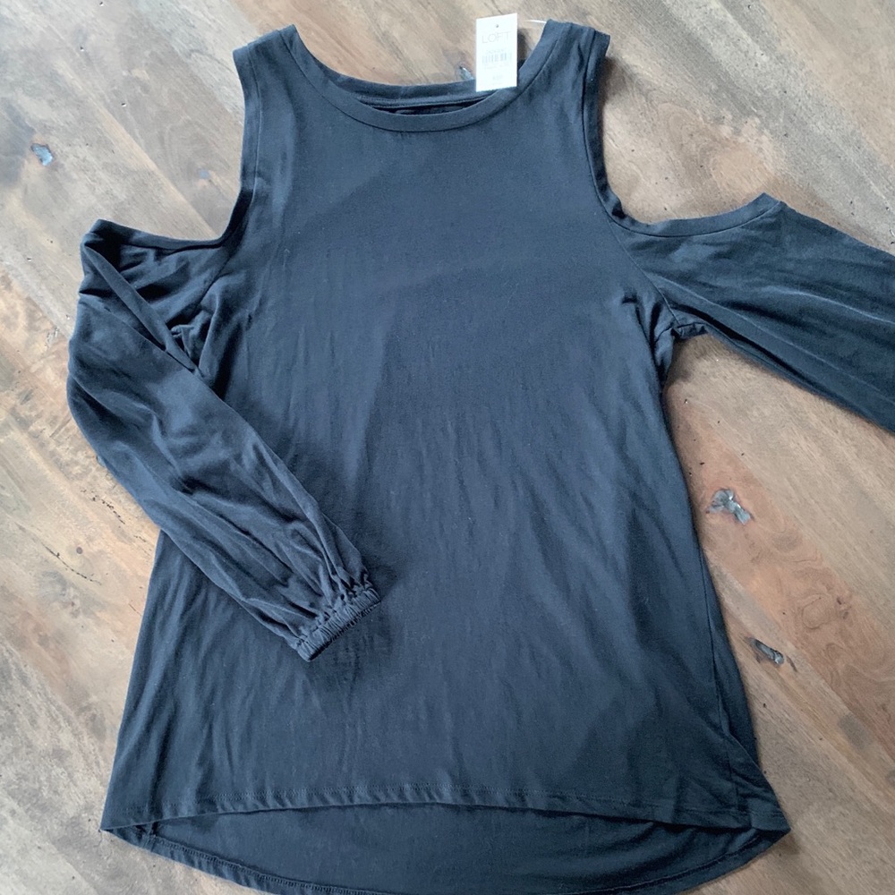 LOFT Cold Shoulder Cotton Top